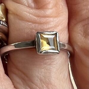 Yellow Topaz and Sterling Ring